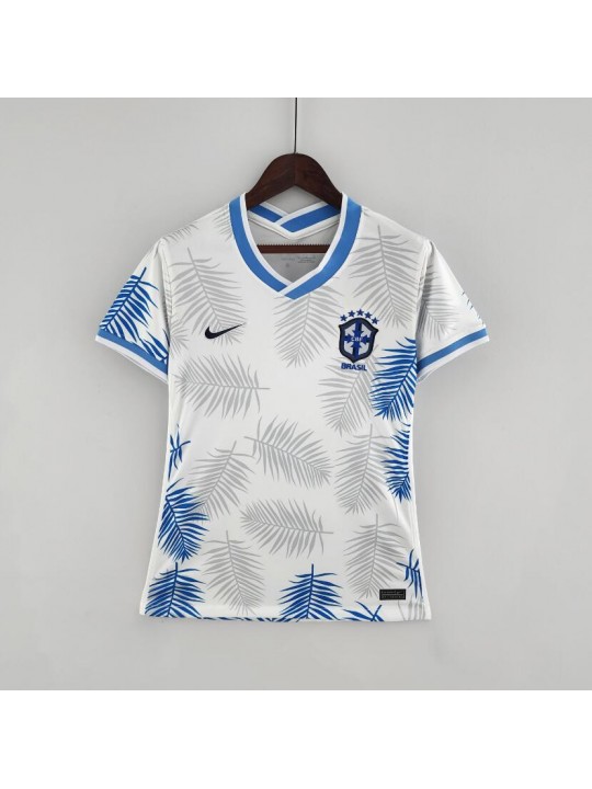 Camiseta Brazil Clásica Blanco 2022 Mujer