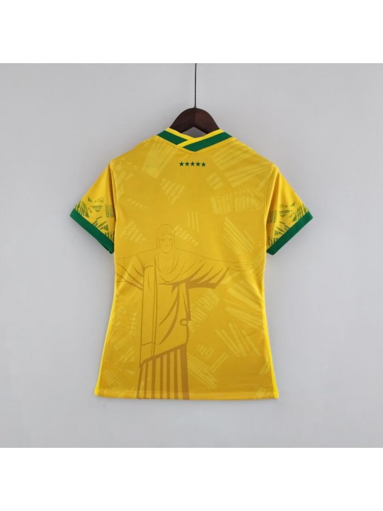 Camiseta Brasil Classic Yellow Mujer 2022