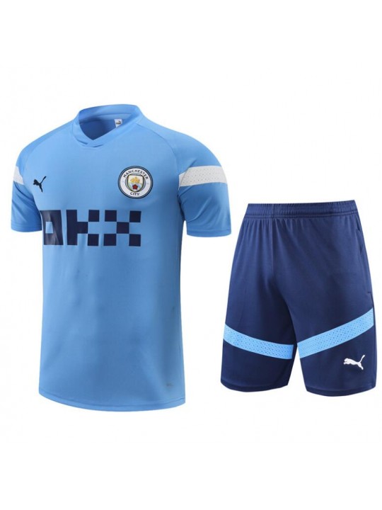 Camiseta Manchester City Pre-Match 22/23 Azul + Pantalones