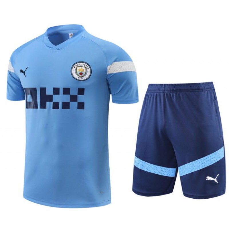 Camiseta Manchester City Pre-Match 22/23 Azul + Pantalones