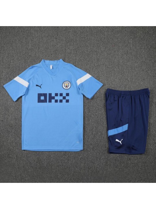 Camiseta Manchester City Pre-Match 22/23 Azul + Pantalones