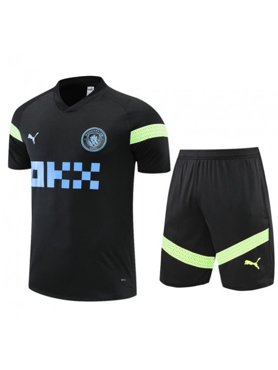 Camiseta Manchester City Pre-Match 22/23 Negro + PANTALONES