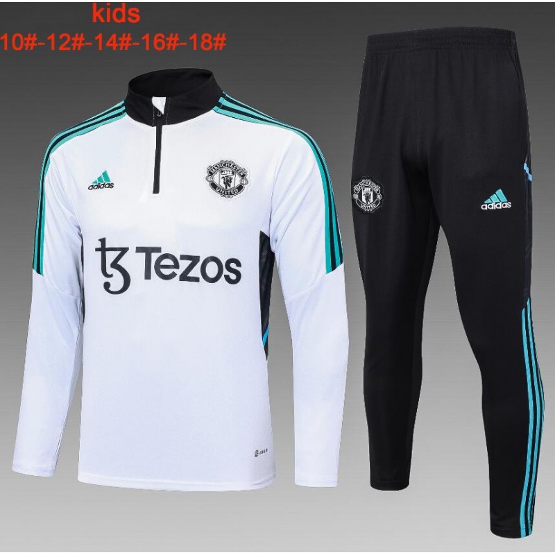 Chandal Entrenamiento Manchester United Blanco 23/24 Niño + Pantalones