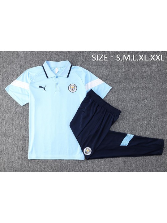 Polo MANCHESTER CITY Pre-Match 23/24 Azul celeste + Pantalones