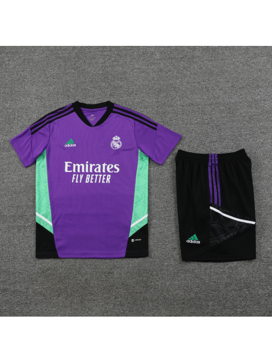 Camiseta Real Madrid CF Pre-Match 2022-2023 Púrpura + Pantalones