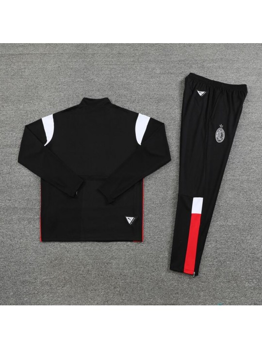 Chandal Entrenamiento AC Milan 2023-2024 Negro (Hombre/Niño) + Pantalones