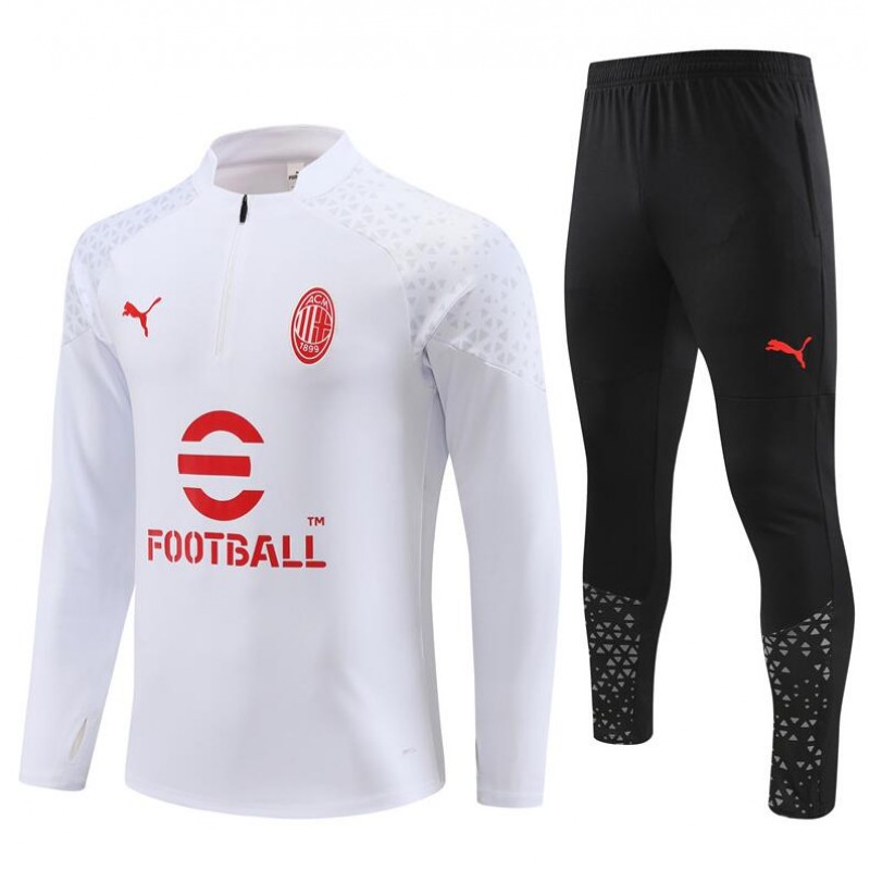 Chandal Entrenamiento AC Milan 23/24 BLANCO (Hombre/Niño) + Pantalones