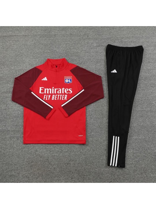 Sudadera Olympique Lyonnais 23/24 Rojo + Pantalones