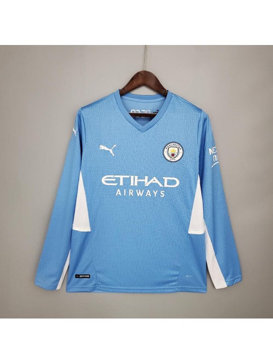 Camiseta Manchester City Primera Equipacion 2021/2022 ML