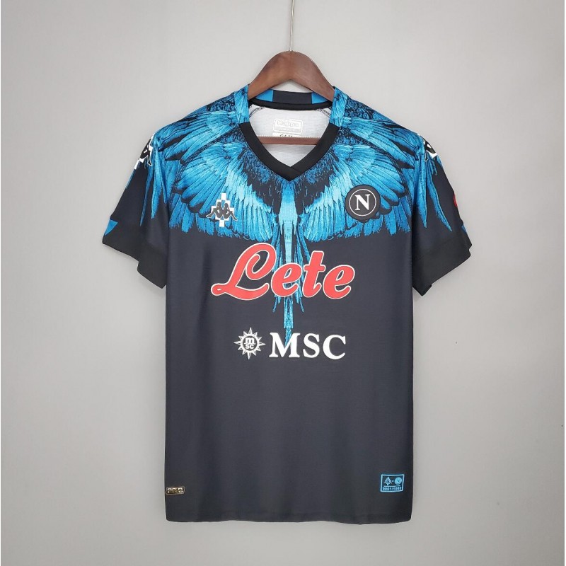 Camiseta Scc Napoli Negra X Azul 2020-2021