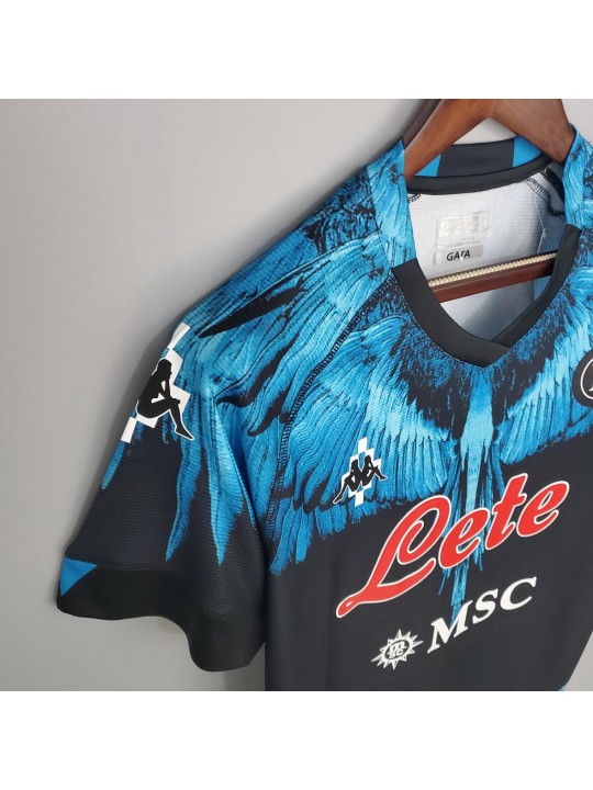 Camiseta Scc Napoli Negra X Azul 2020-2021