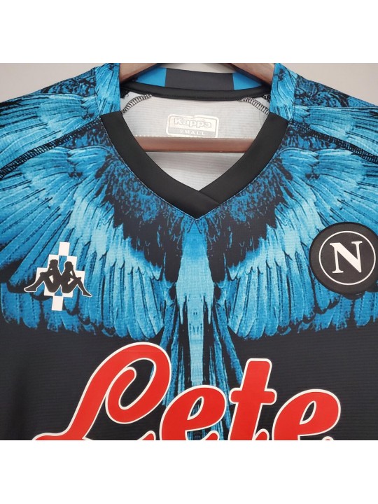 Camiseta Scc Napoli Negra X Azul 2020-2021