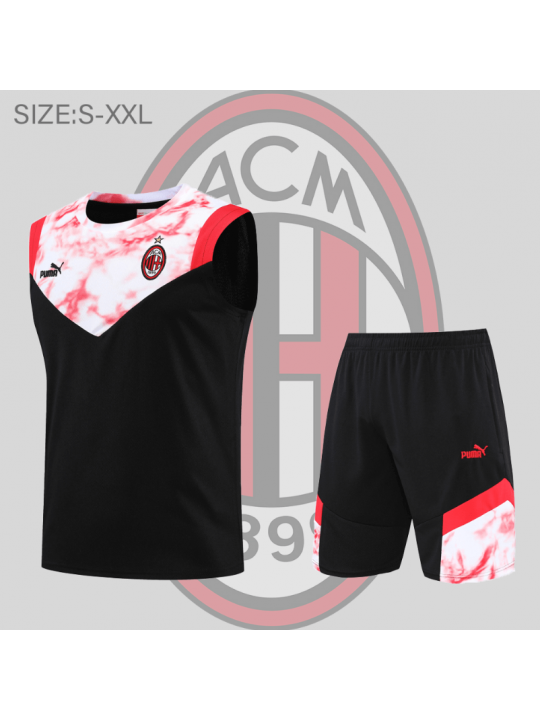 Camiseta De Fútbol Sin Mangas AC MILAN Pre-Match 22/23 + Pantalones