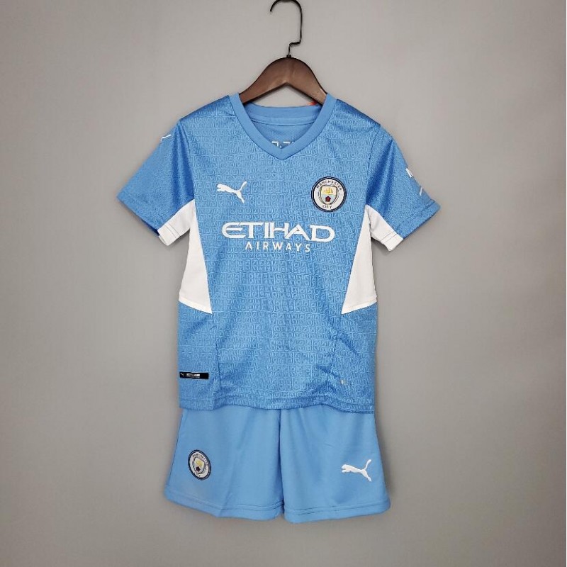 Camiseta Manchester City Primera Equipacion 2021/2022 Niño