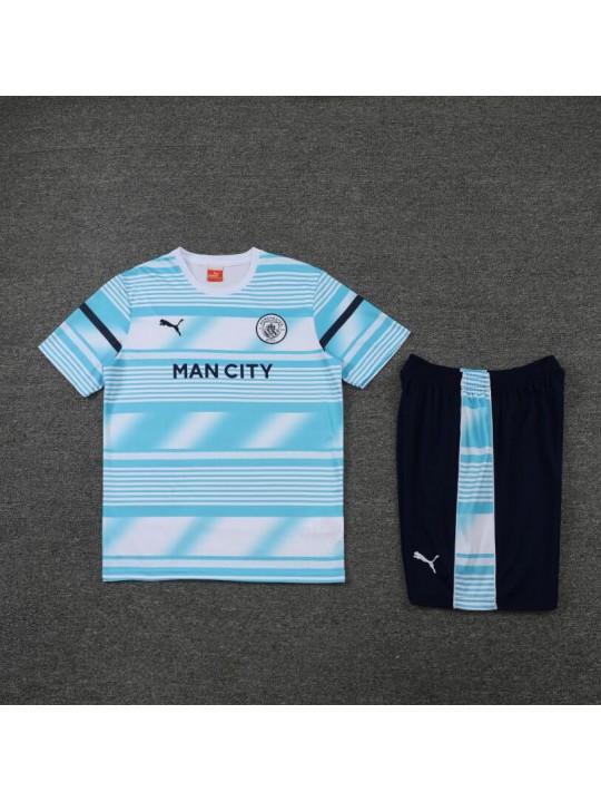 Camiseta 22/23 Manchester City Conmemorativa Blanca Azul