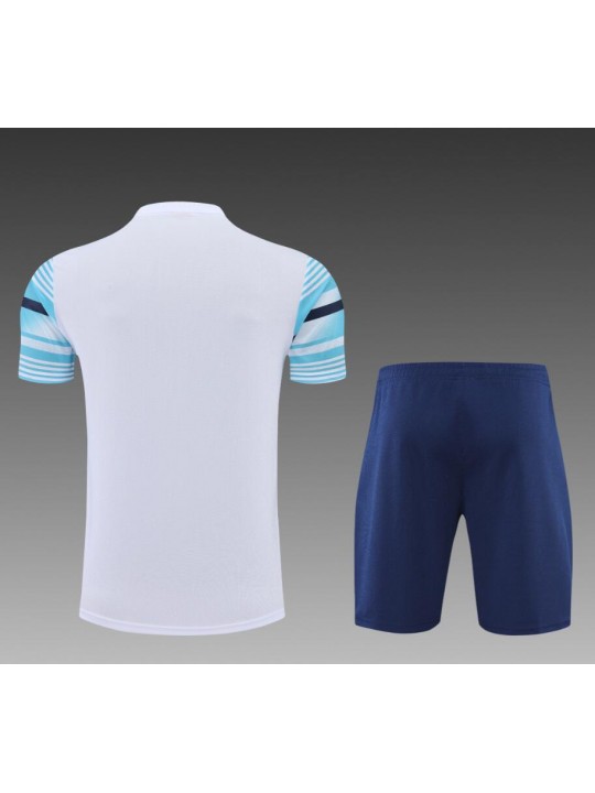 Camiseta 22/23 Manchester City Conmemorativa Blanca Azul