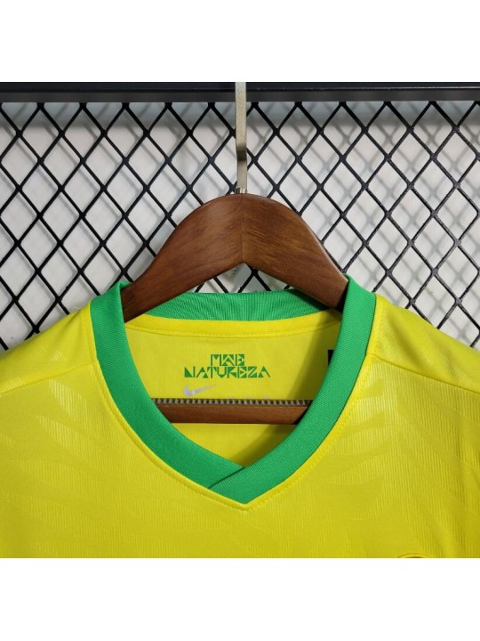 Camiseta Brasil Primera Equipación Mundial Femenino 2023 Niño