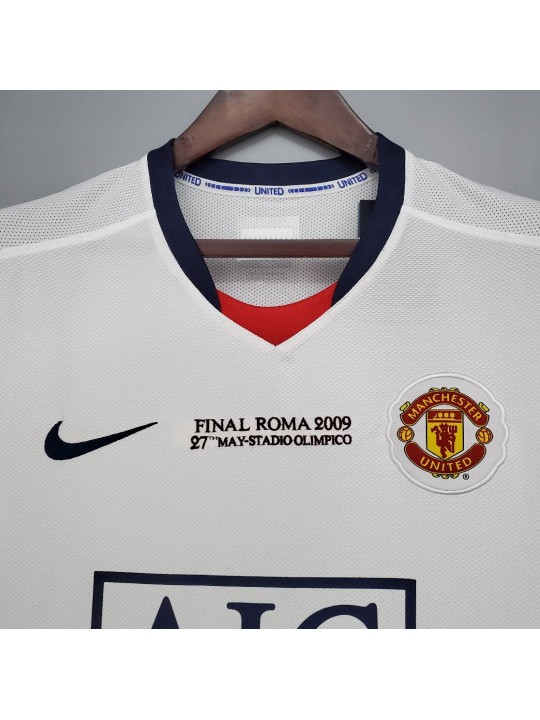 Camiseta Retro Manchester United 08/09 Champions League blanca visitante