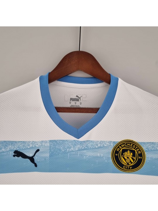 Camiseta 22/23 Manchester City Conmemorativa Blanca Azul