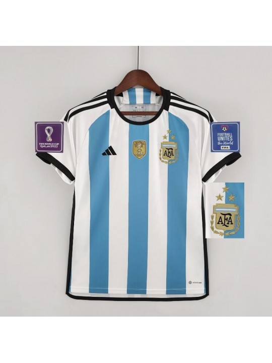 CAMISETA ARGENTINA PRIMERA EQUIPACIÓN Mundial Qatar 2022 3 Estrellas