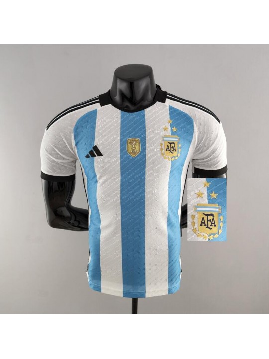 Camiseta Argentina Primera Equipación Authentic World Cup 2022 3 Estrellas