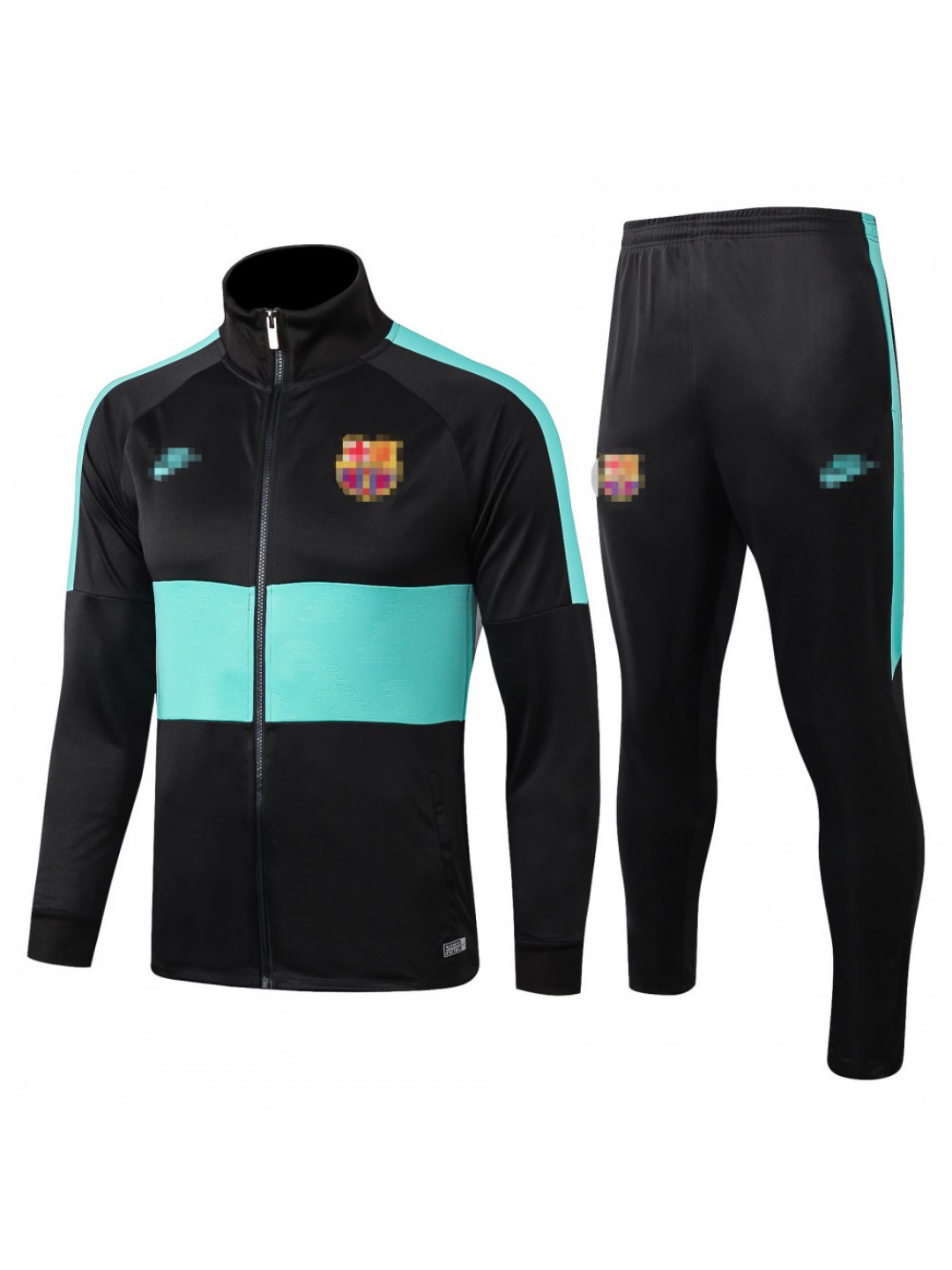Chaqueta Barcelona 2019/2020 Cuello Alto Gris Oscuro/Verde