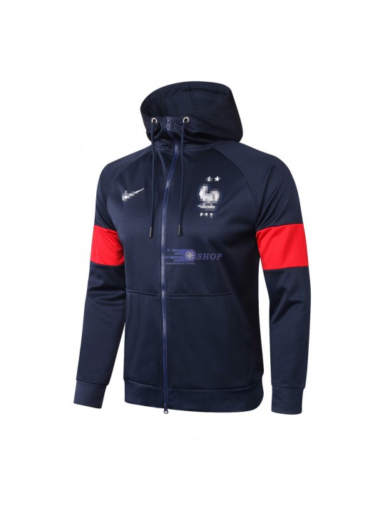 Chaqueta Francia 2020 Con Capucha Rojo Azul Marino