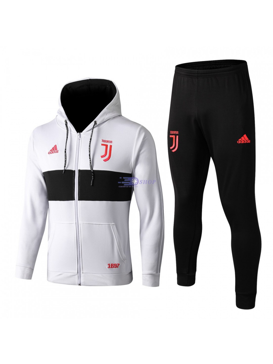 Chándal Juventus 2019/2020 Con Capucha Blanco