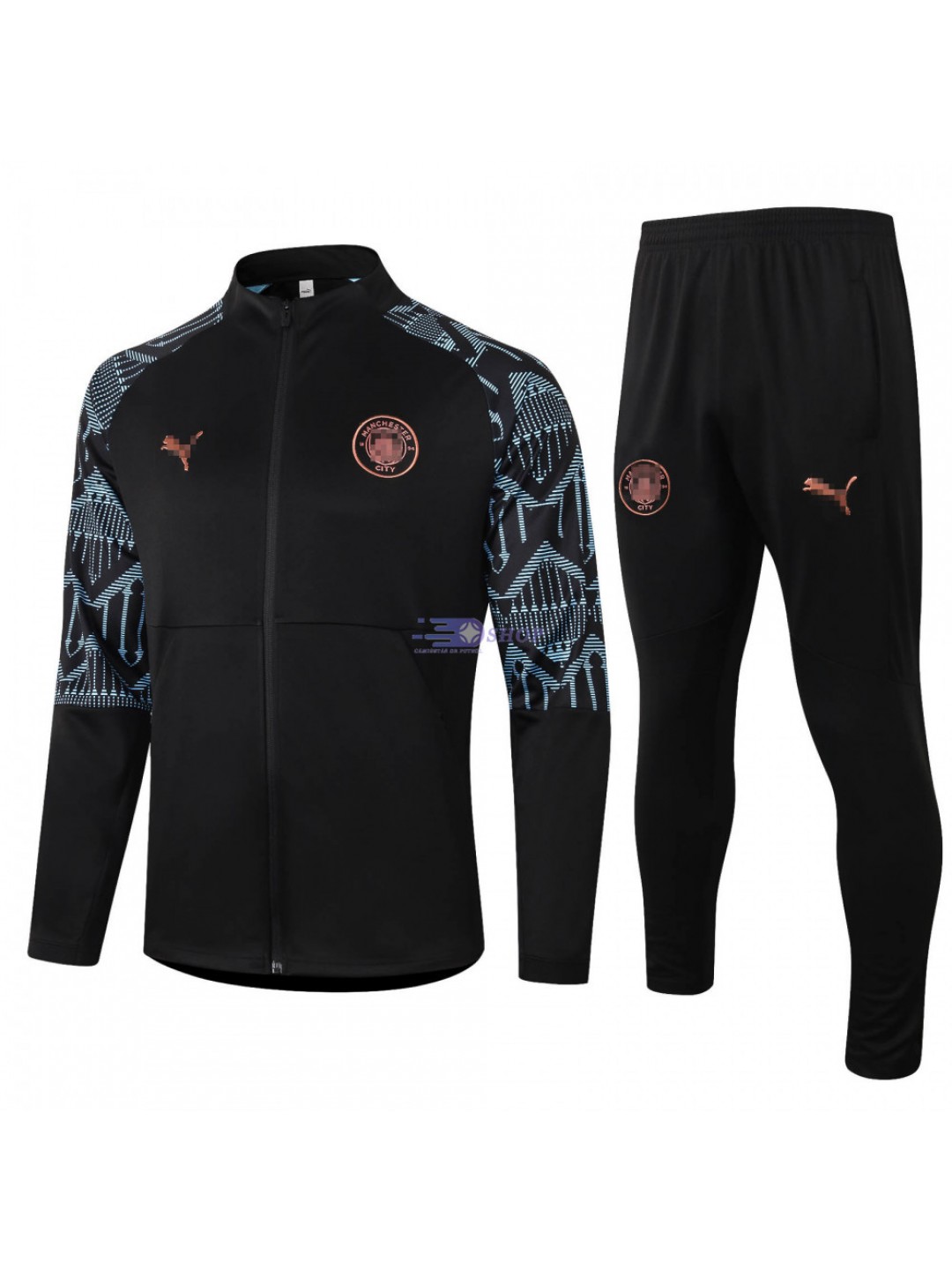 Chandal Manchester City 2020/2021 Negro Azul Rayado