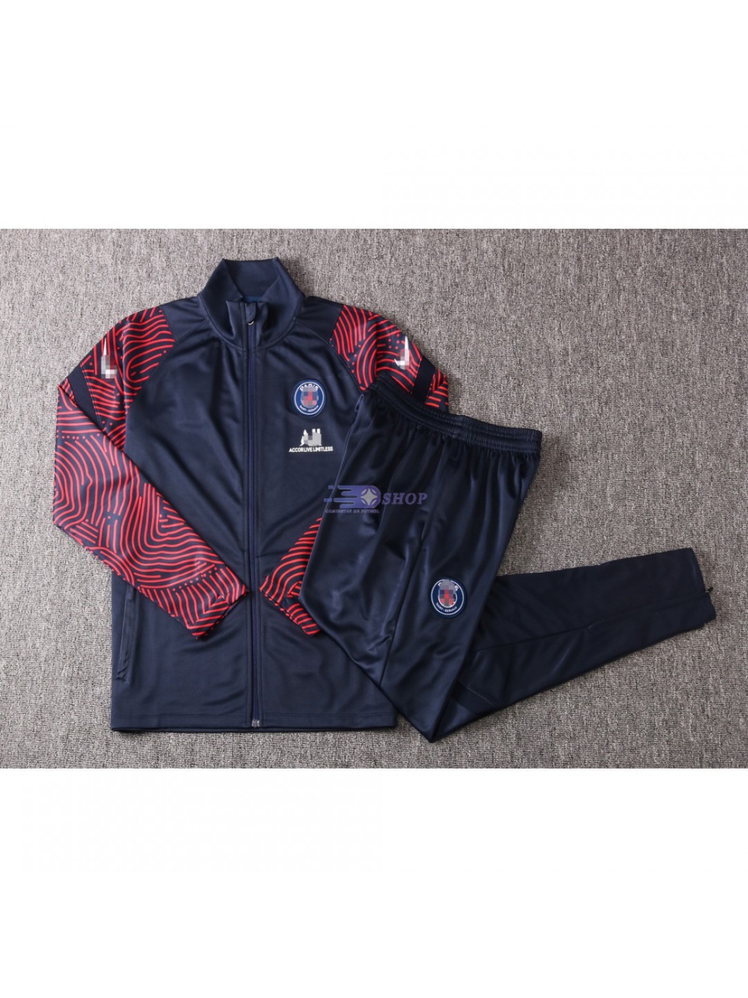 Chándal PSG 2020/2021 Cuello Alto Azul Marino Mangas Rojas