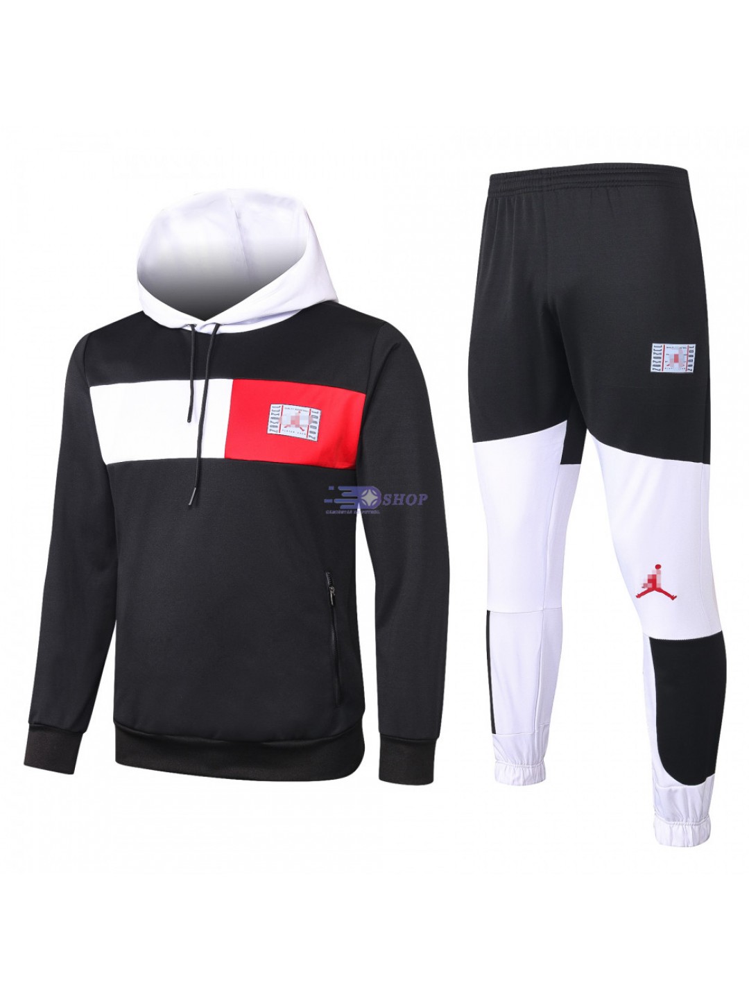 Sudadera PSG 2020/2021 Jordan Con Capucha Negro/Rojo/Blanco