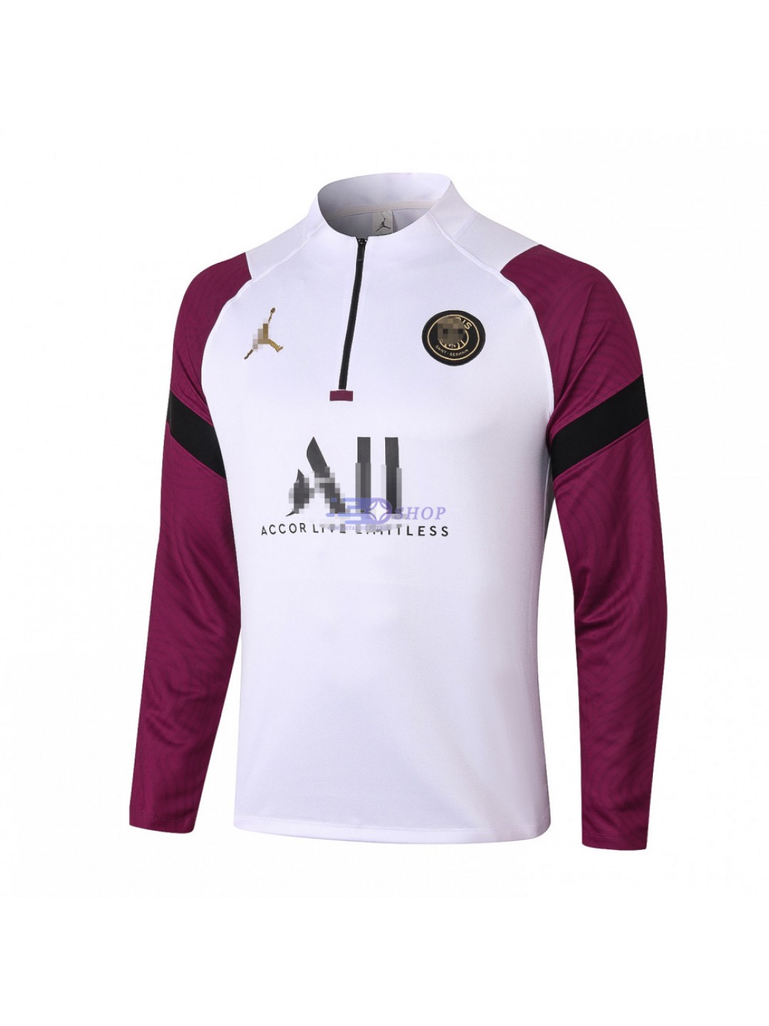 Sudadera de Entrenamiento PSG 2020/2021 Blanca Manga Púrpura
